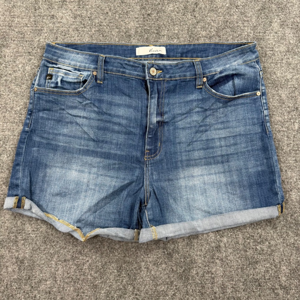 KanCan Denim Shorts 2XL Blue High Rise Cuffed Stretch Womens KC7326M-P
